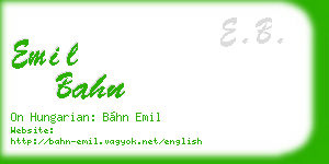 emil bahn business card